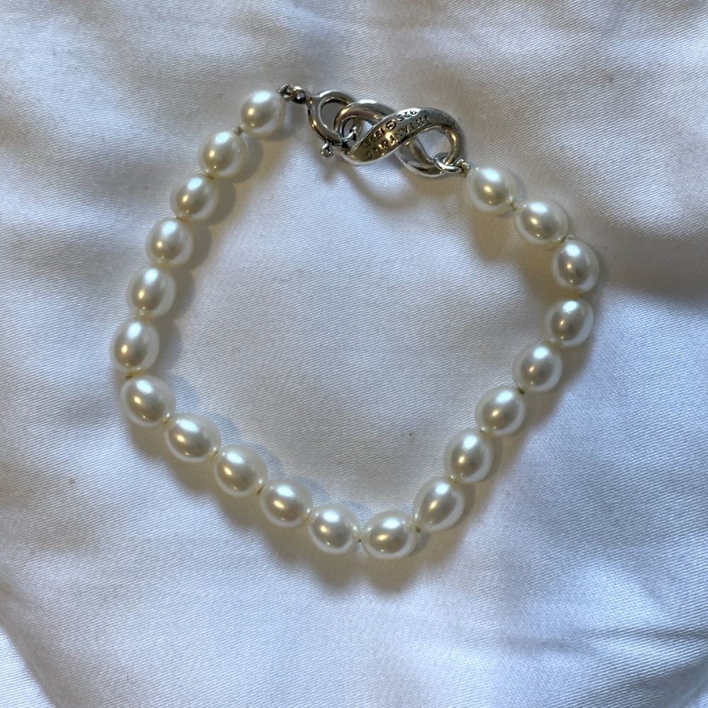 Tiffany & Co. infinity pearl bracelet. Used but good condition.